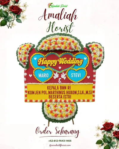 Karangan Papan Bunga Pernikahan di Gadingkulon